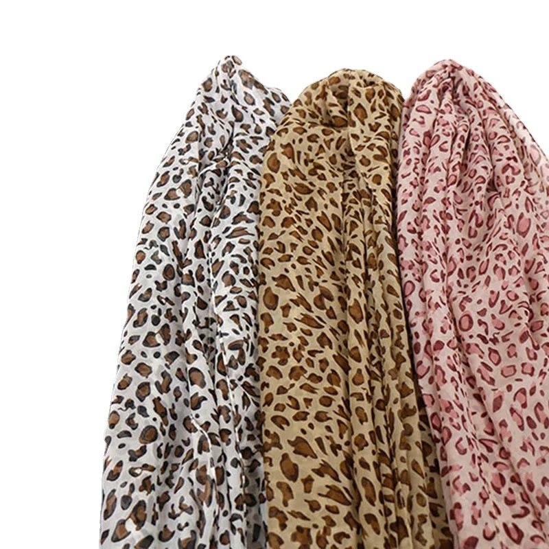 Ladies Sunscreen Scarf Small Silk Scarf Versatile Spotted Leopard Print Gauze Sunscreen Ice Silk