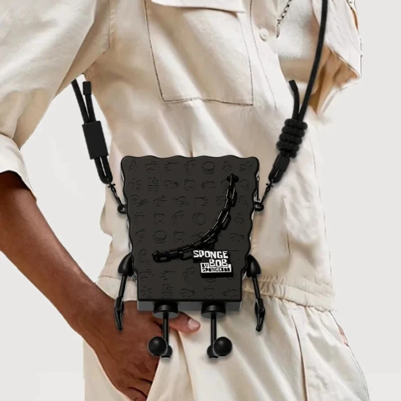 

Stylish Black & Yellow Sponge doll Plush Crossbody Bag Backpack Anime Cartoon Merchandise Gift for Girls