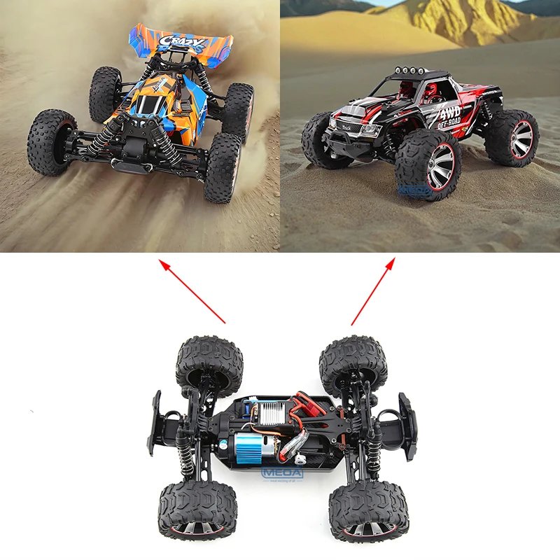 Wltoys 144018A Double Style Car Shell Tire 35Km/H High Speed Racing RC Off-Road Drift Car Toys 1/14 2.4GHz 390 Brushed Motor 4WD