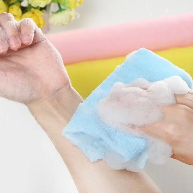 Body Nylon Wash Cloth Bath Towel Mesh Body Washing Clean Exfoliate Puff Scrub Bodys Treatment Bath Shower Products