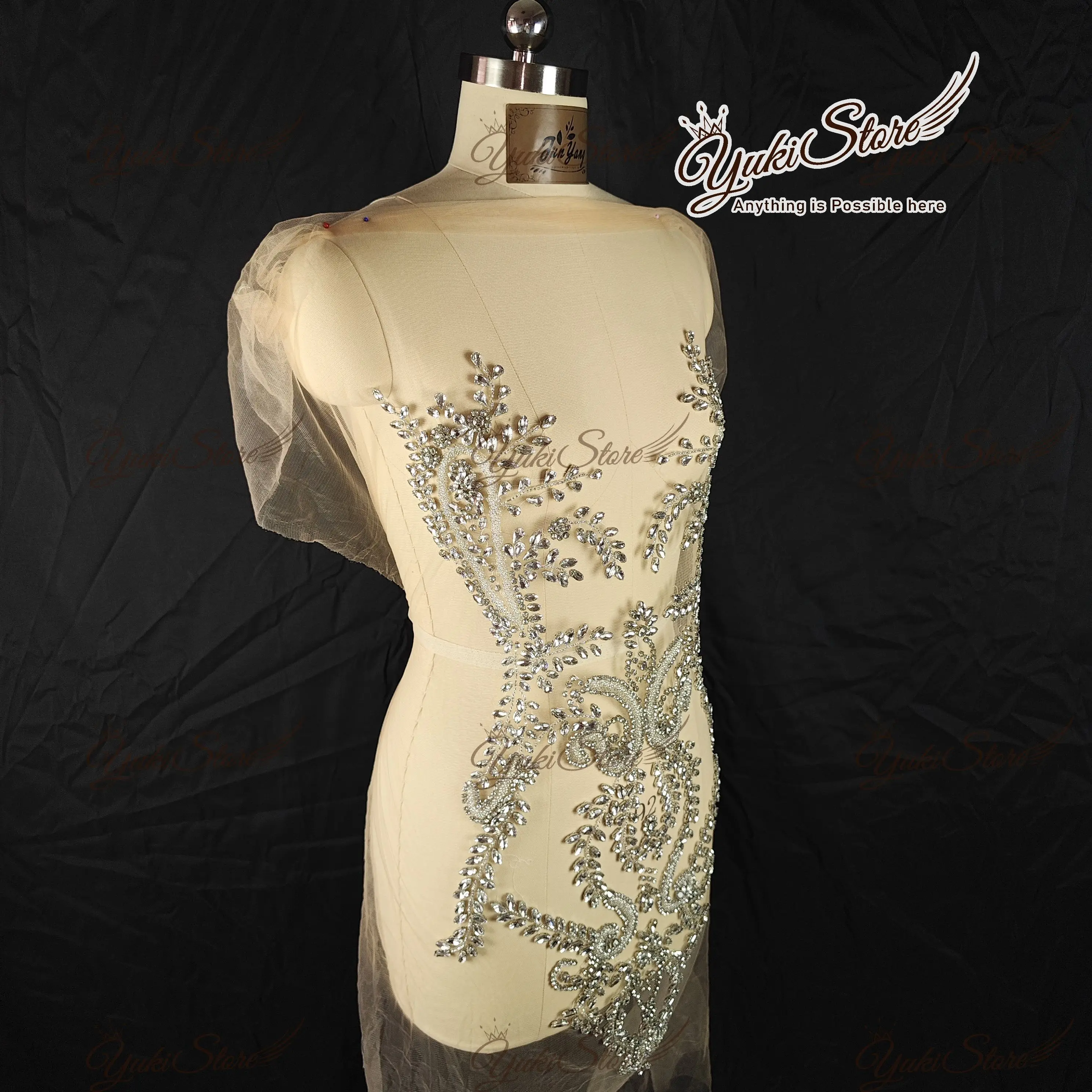 Newest wedding dress cocktail dress Beautiful Quality Perfect Material Sexy Lady Silver Diamond Bodice Applique JY091