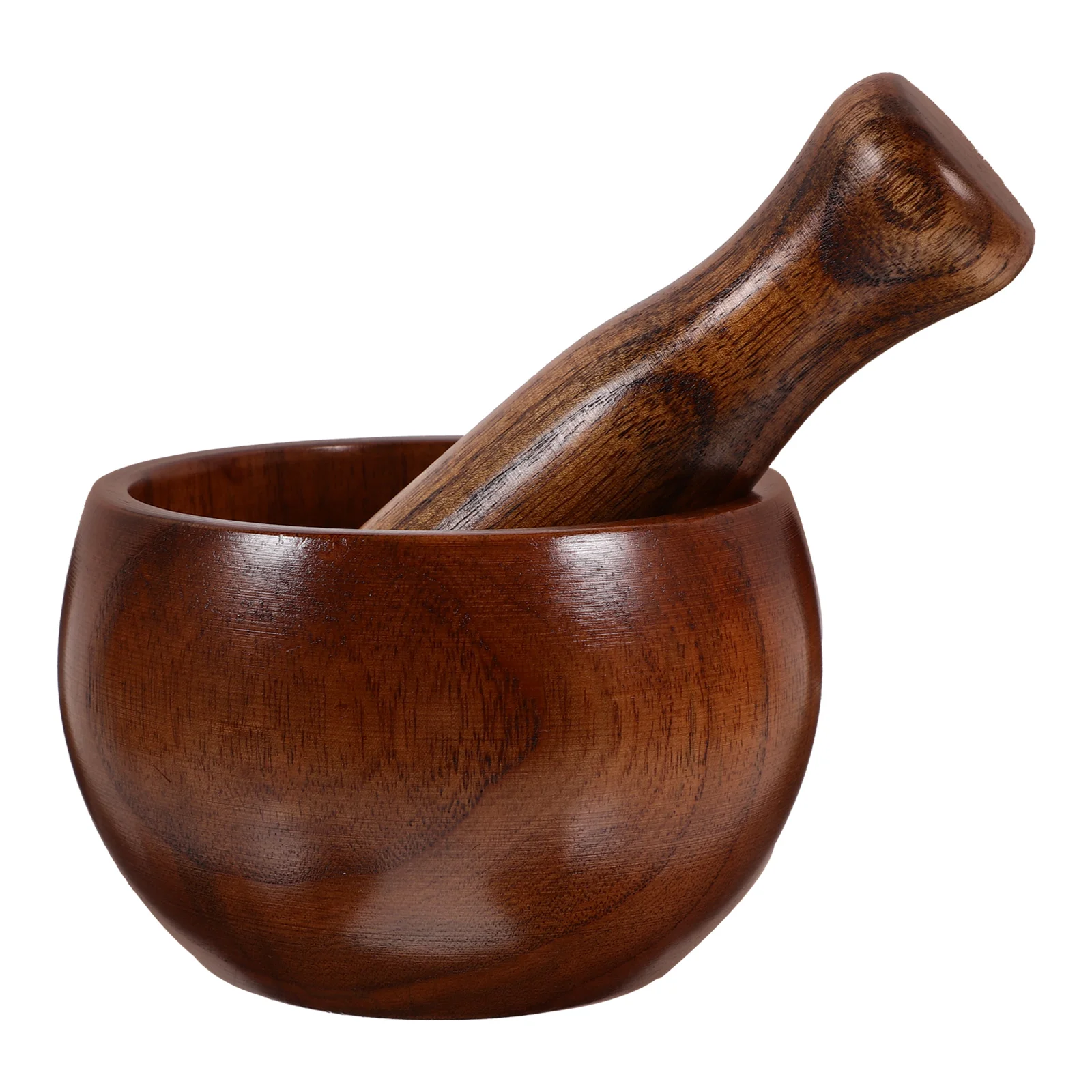 

1 set Wooden Grinding Bowl Set Dark Brown Mineral Pigment Pestle for Kitchen Use Grinder Bowls Mortar Wooden Pestle Set