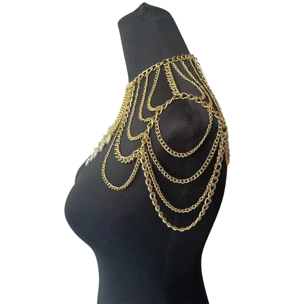Elegant Tassel Sexy Body Chain Draped Structure Long Shoulder Chain Decorative Exaggerated Multi-layer Women