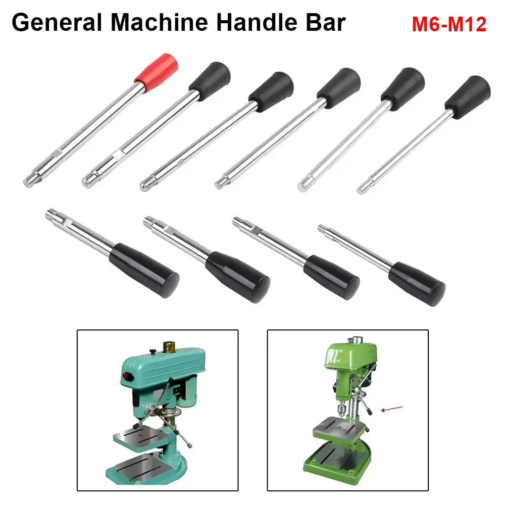 1Pcs Durable M6-M12 Handle Bar Bakelite Knob Fixed Machine Work Rod Long Grip Carbon Steel Bar Bench Drill Accessories
