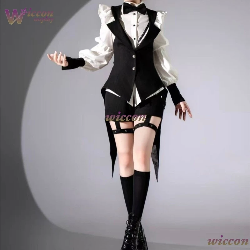 Cos Room Store Ouji Jirai Kei Lolita Ouji Style White Shirt, Black Vest Shorts Set Gothic Alt Femboy Prince Vintage High Waist - view 5
