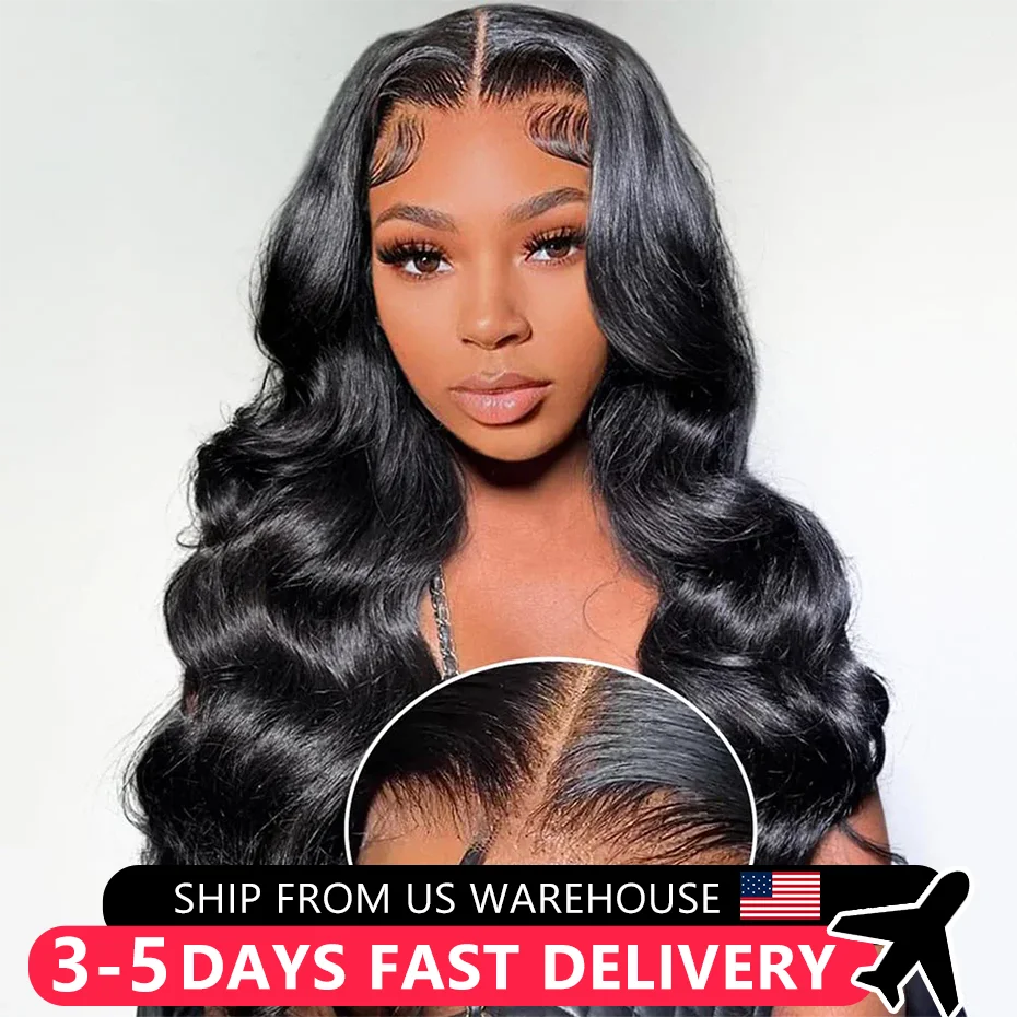 New Glueless Wigs Body Wave Lace Frontal Wig Ready To Go Human Hair 5x5 6x4 180% Transparent Lace Closure Wig For Women Pre Cut