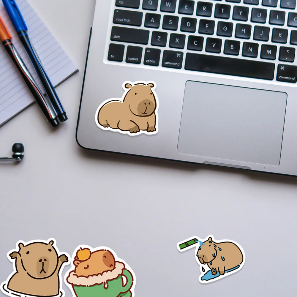 Capybara Cartoon Bonito Graffiti Adesivo, Estético Decorativo, DIY Scrapbook, Telefone, Notebook, Decalque Adesivos, Brinquedo Infantil, 10 Pcs, 30 Pcs, 50Pcs