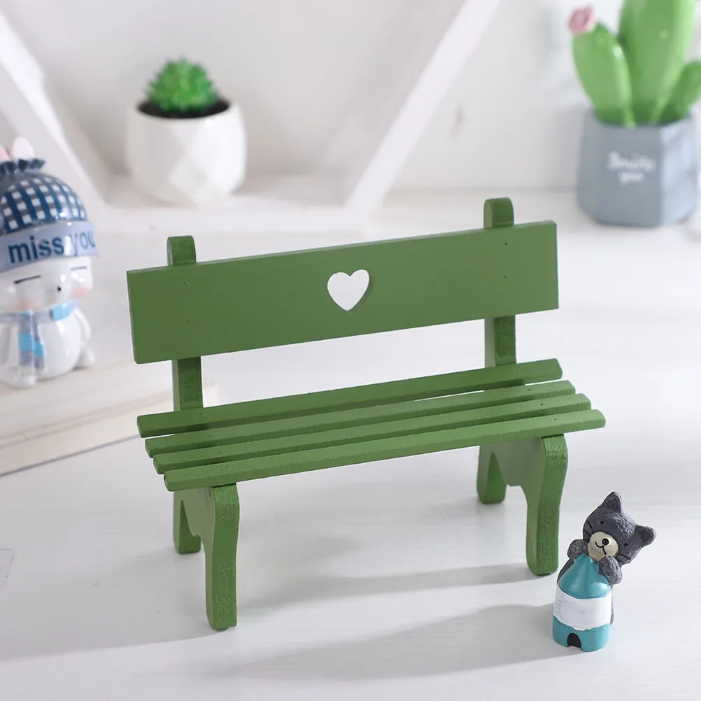 

2 PCS Chairs Small Wooden Mini House Play Ornaments Model Toy Furniture Photo Props Office