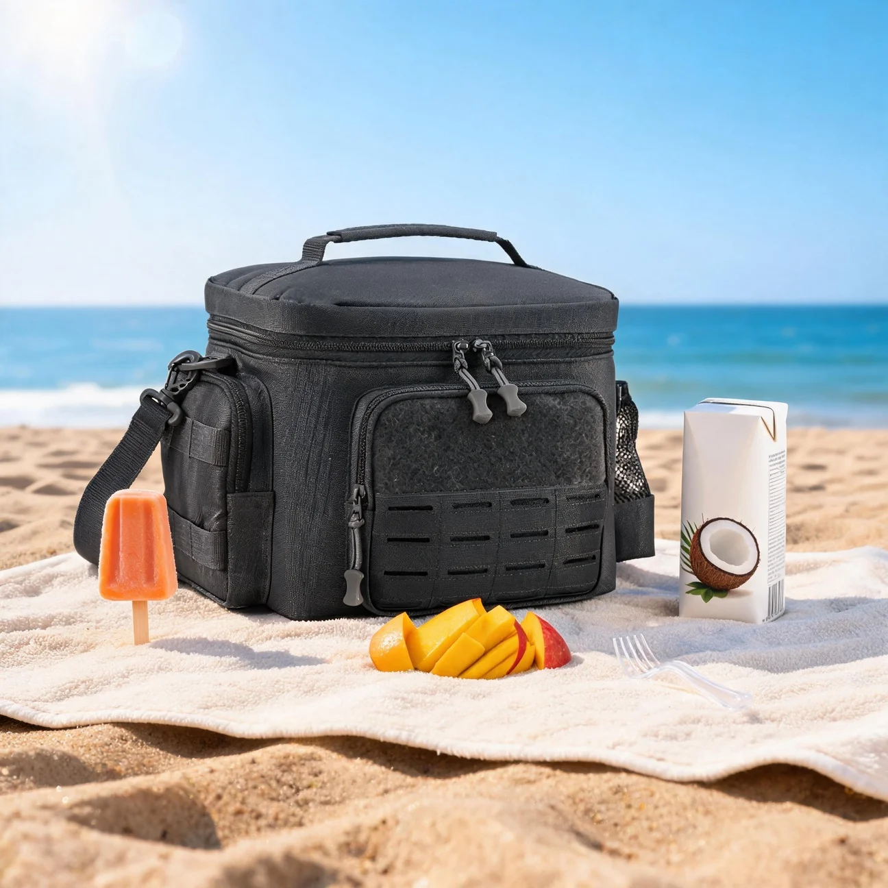 Outdoor Camping Picnic Insulated Cooler Bag Portable Handheld Shoulder Crossbody Tote for Food Beverage Storage