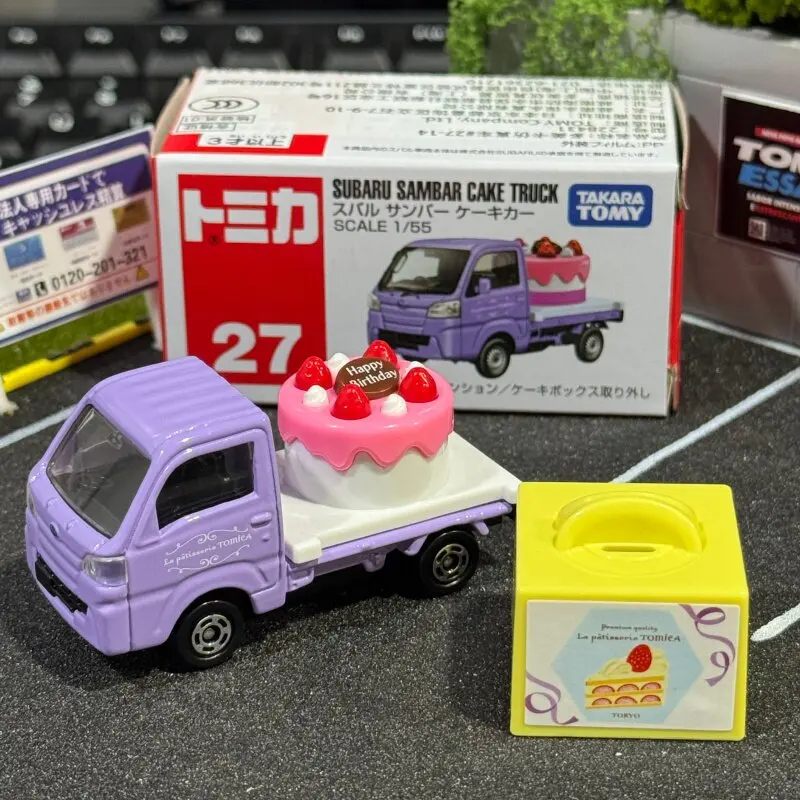 Tomy Tomica 27  Sambar Cake Truck 1/55 Scale Alloy Die Cast Car Model Collection Display Decor Gift