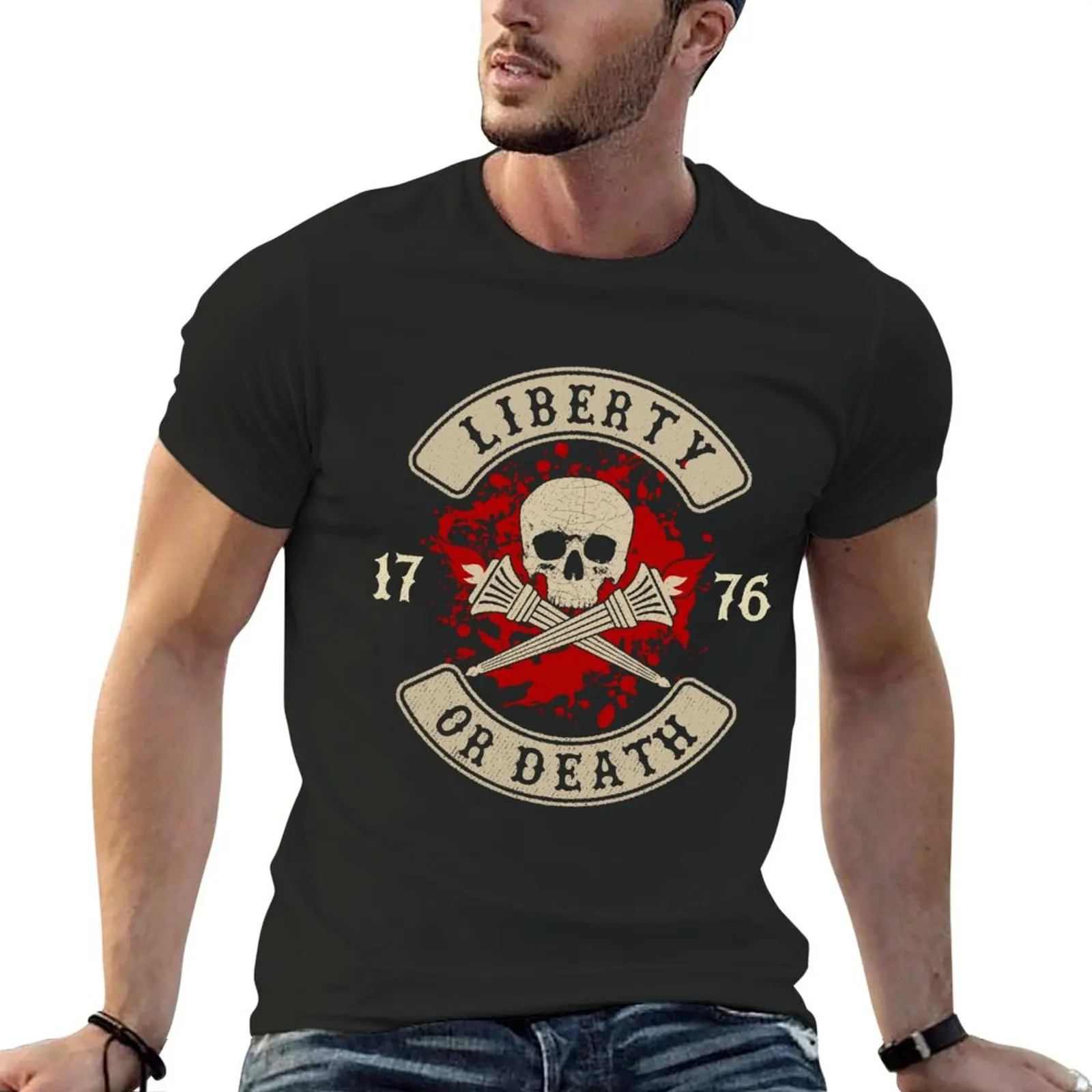 

Футболка LIBERTY OR DEATH (цвет), футболки funnys, футболки с графическим рисунком для мальчика, большие и высокие футболки для мужчин