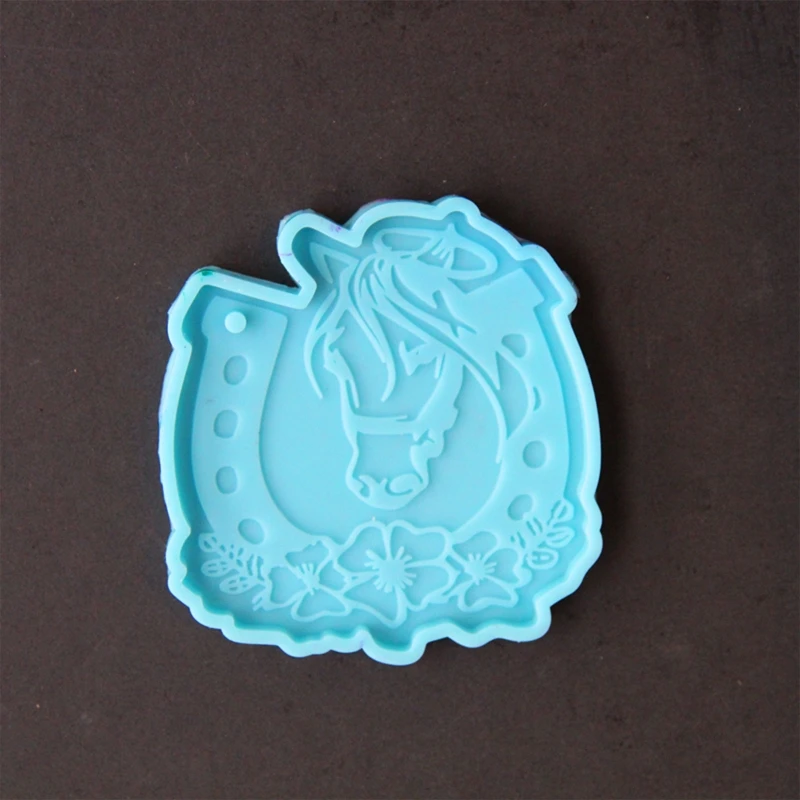 Resin Silicone Horseshoe Blossom Mold Keychain Soap Casting Mould for UV Epoxy Resin Crafting Pendant Making DIY Crafts