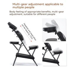 Portable Folding Tattoo Massage Chair For Scraping/Tattooing/Beauty/Hairdressing Adjustable PU Leather Beauty Bed