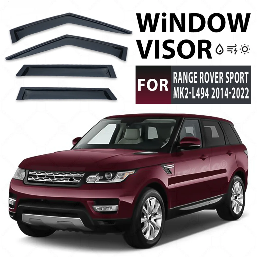 

Chrome Strips Rain Guards for Range Rover Sport L494 2014-2022 Window Visor Wind Deflectors Door Visor Vent Shades Ventvisor