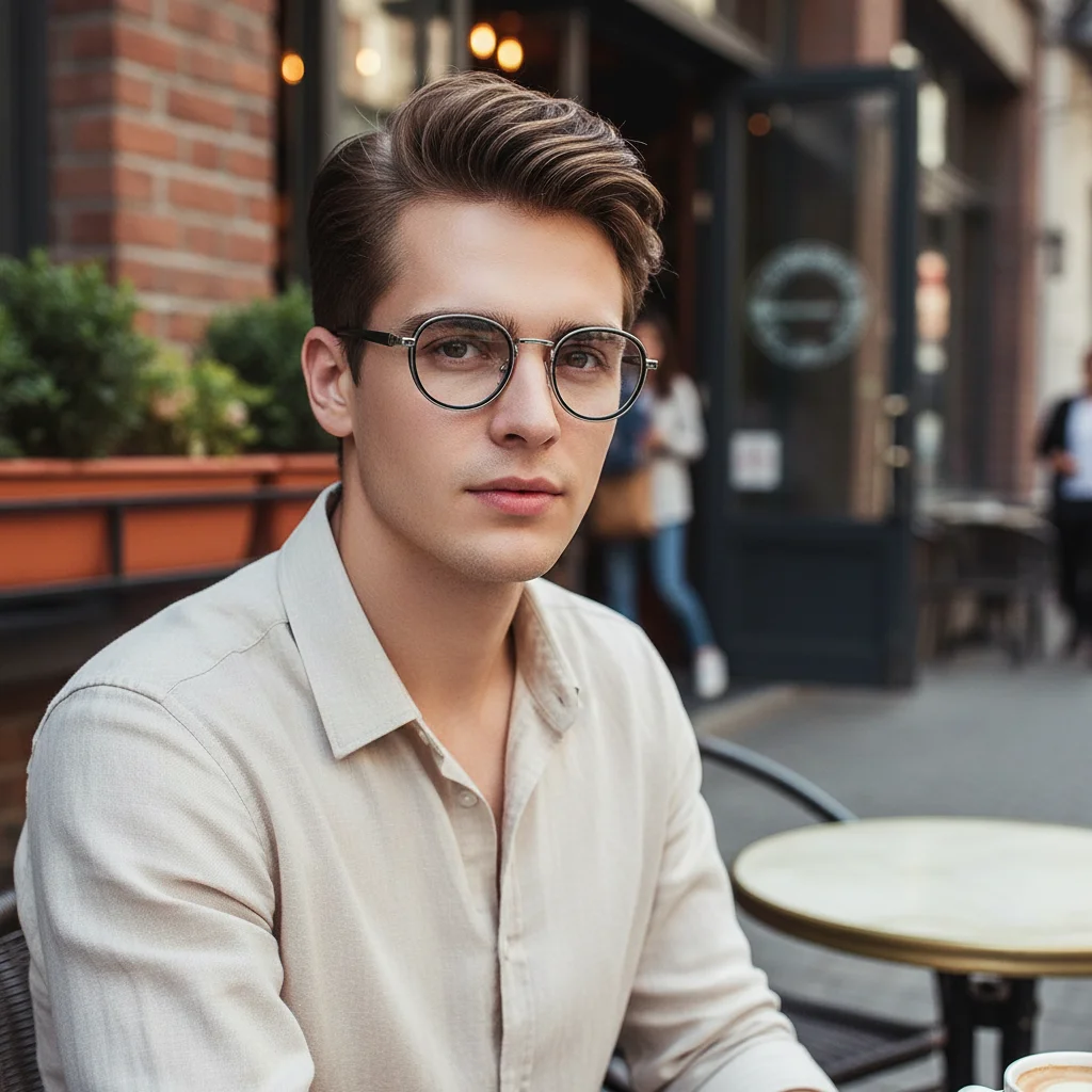 Men's And Women's The Same Style - Fashionable And Versatile Round Frame - Anti-blue Light Lenses2550