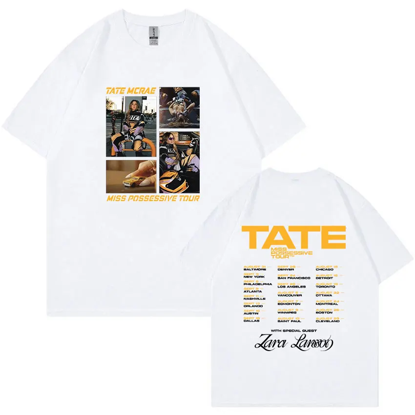 Tate McRae Miss Possessive Tour 2025 Graphic T Shirts Men Women Fashion Oversized Cotton T-Shirt Retro Harajuku Tshirt Fans Gift