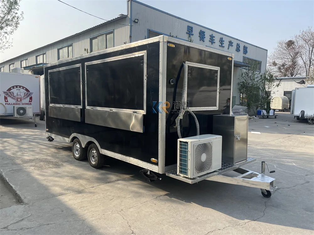 Customized Street Mobile Fast Food Truck Trailer Fully Catering Equipment Pizza Food Cart Kiosk For Sale