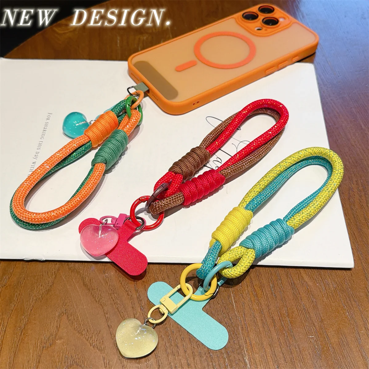 1 Peça Cordão de Pulso para Celular com Conector para Capa, Acessório Universal para Capa de Celular, Pingente Portátil Estrela Sino Amor