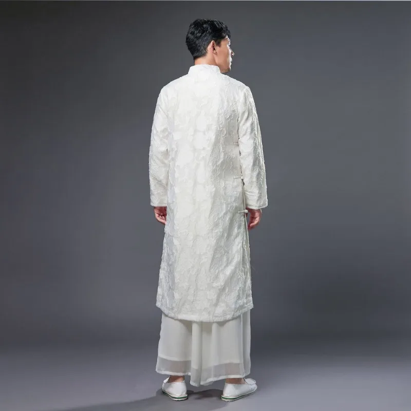 رداء على الطراز الوطني الرجعية 2025 للرجال أزياء الصين الوقوف طوق ثوب طويل جودة عالية الملابس التقليدية الأنيقة #3