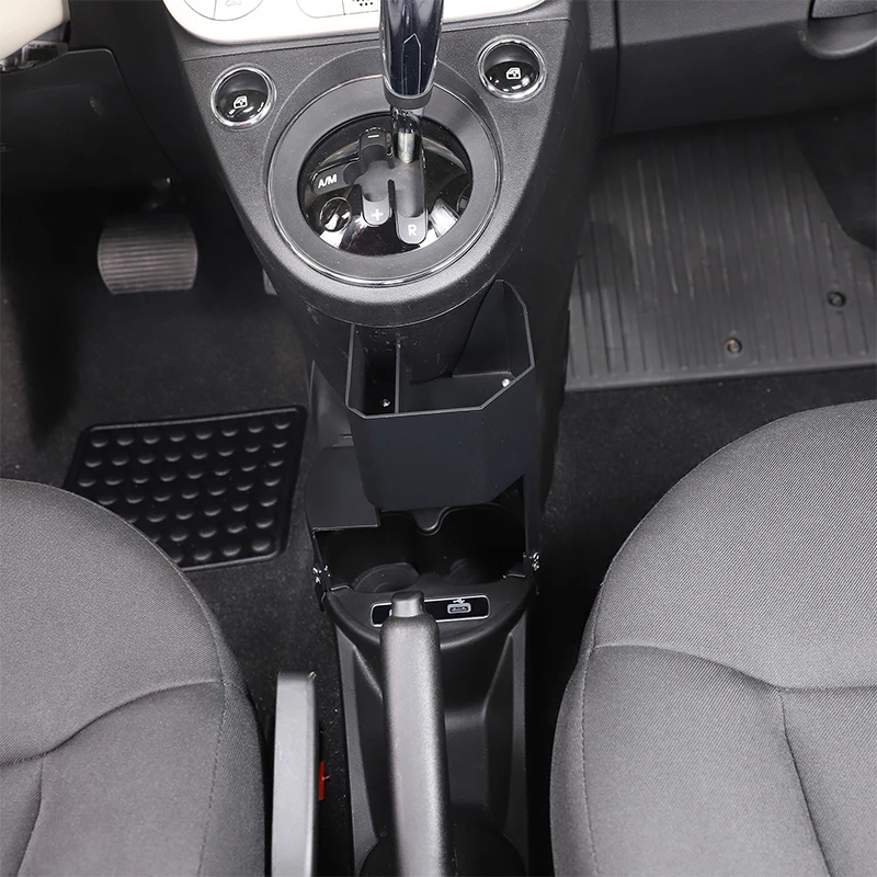 

Used for 16+ Fiat 500 central control heightening expansion cup holder aluminum alloy black car expansion cup holder accessories