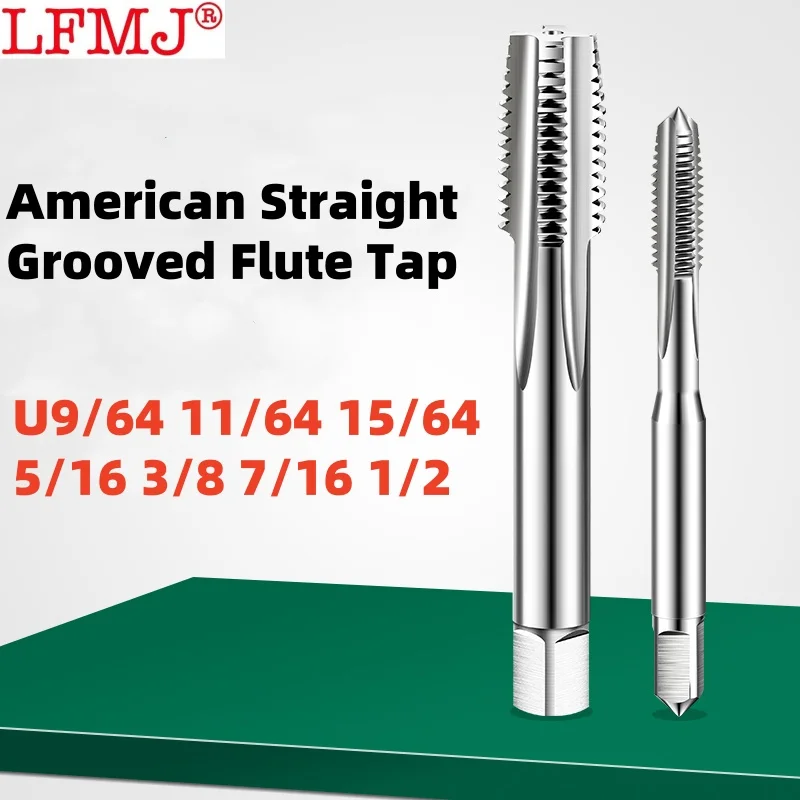 

1PCS HSS American Fine Straight Grooved Flute Tap UNC UNF 9/64 11/64 15/64 5/16 3/8 7/16 1/2 Right Hand taps