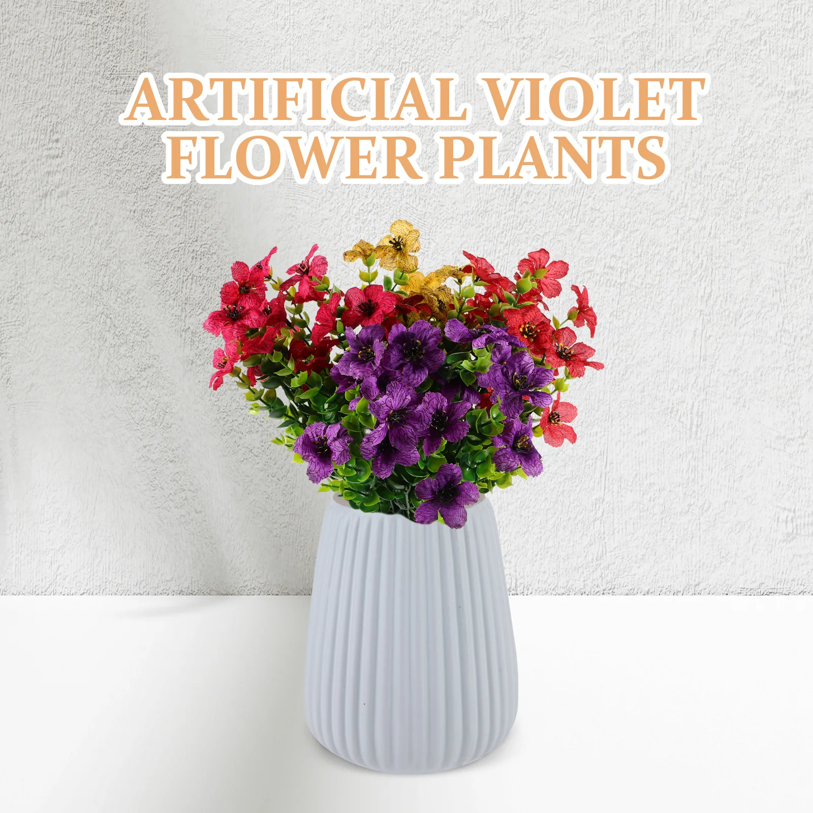 

12pcs Artificial Violet Flowers Lifelike Faux Stems Weather Resistant Outdoor Indoor Decor Festival Wedding Party Decoration