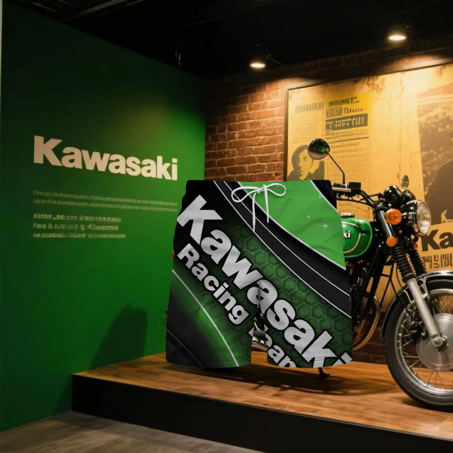 

Kawasaki, летние популярные быстросохнущие дышащие мотоциклетные шорты и внедорожные мотоциклетные спортивные шорты, спортивные шорты на открытом воздухе