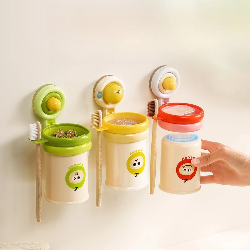 

Magnetic Suction High-value Mouthwash Cup Upside Down Brushing Cup Wall-mounted Toothbrush Rack Toothbrush Cup Set