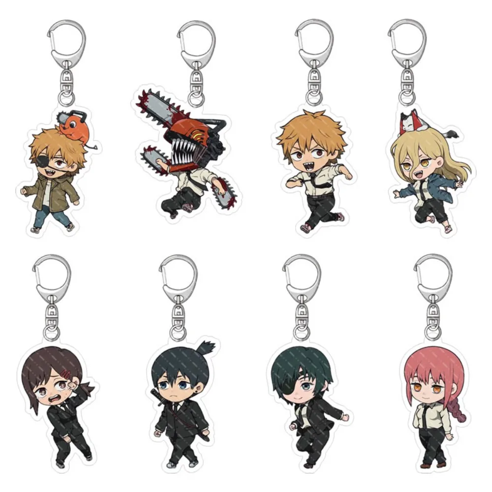 New Anime Chainsaw Man Keychain Double-sided Acrylic Cartoon Keychain Pendant Anime Accessories Key Ring Hot Pendant Accessories