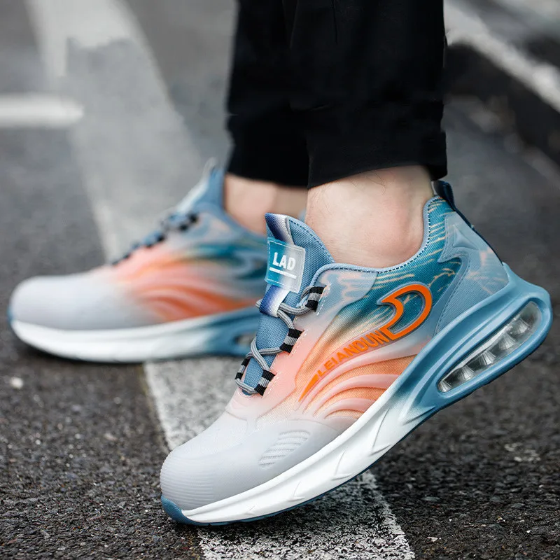 

men fashion breathable plastic toe covers work shoes worker safety boots summer air cushion insulated sneakers protect footwear