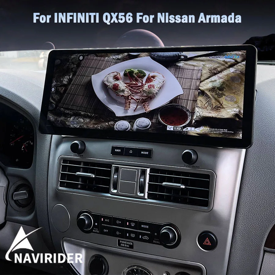 17inch Android 15 BT Car Radio Stereo HU For INFINITI QX56 Nissan Armada 2008-2015  Navi GPS Qled Screen Wireless Carplay 256GB