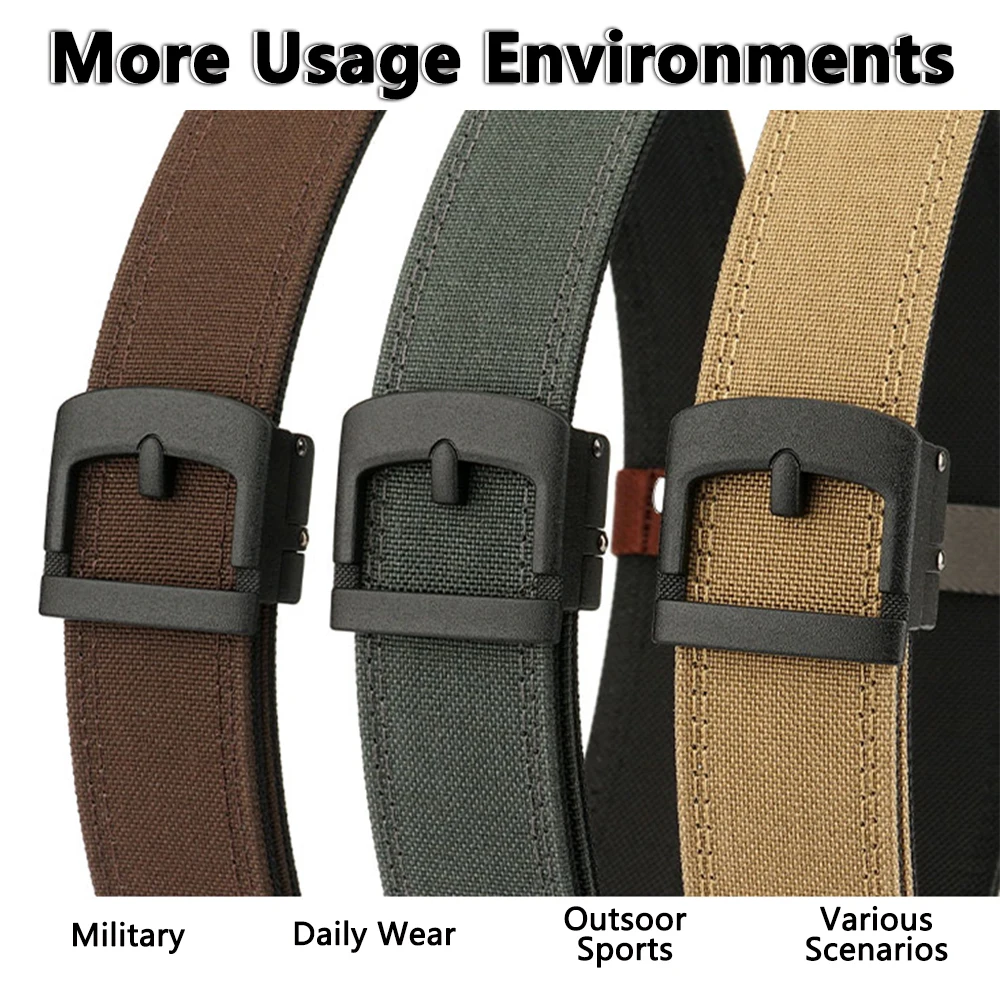 TUSHI New Multi-size Hard Tactical Belt for Men Gun Belt EDC Metal Buckle IPSC Nylon Outdoor Sports Girdle Male Military Belt