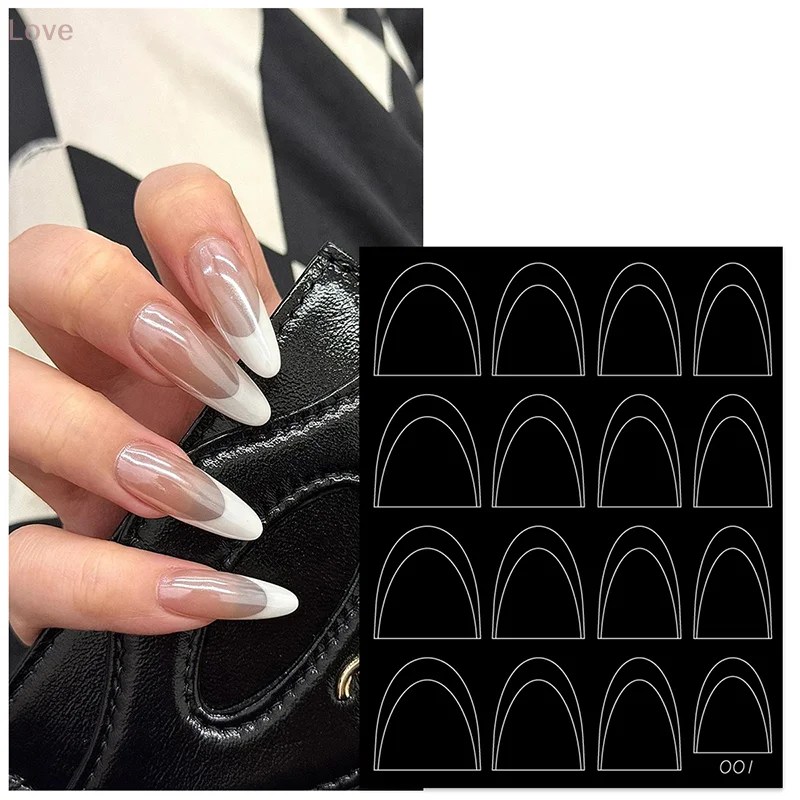 [L & P] autocollants pour ongles français évider décoration stéréoscopique auto-adhésif accessoires pour ongles accessoires de bricolage passionnés d'art des ongles