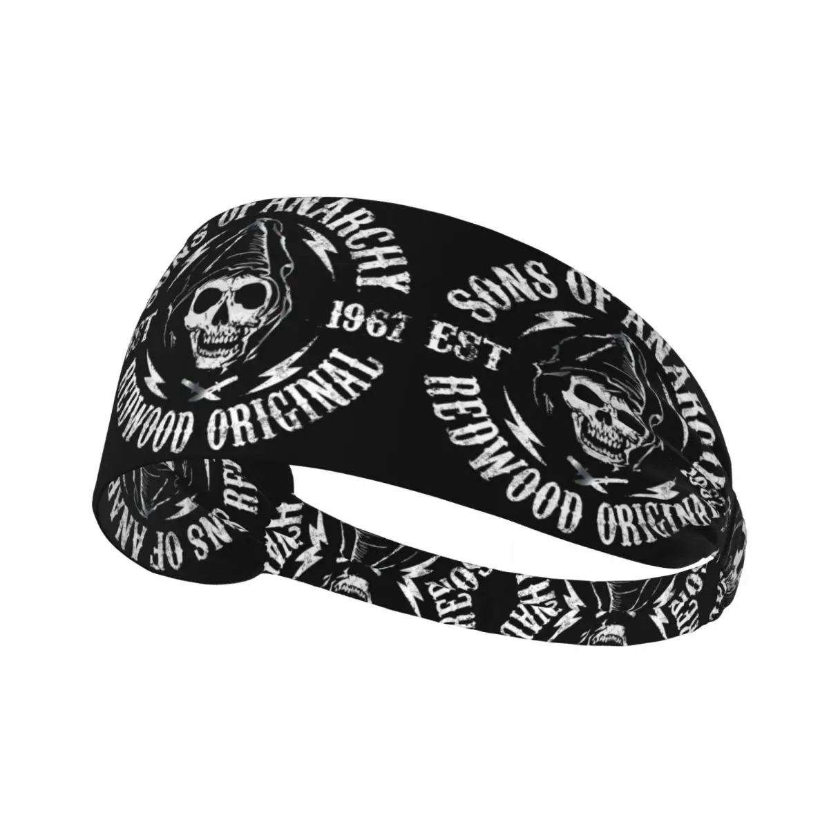 

Custom Sons Of Anarchy Headband Women Men Non Slip The TV Series Moisture Wicking Sport Sweatband for Basketball