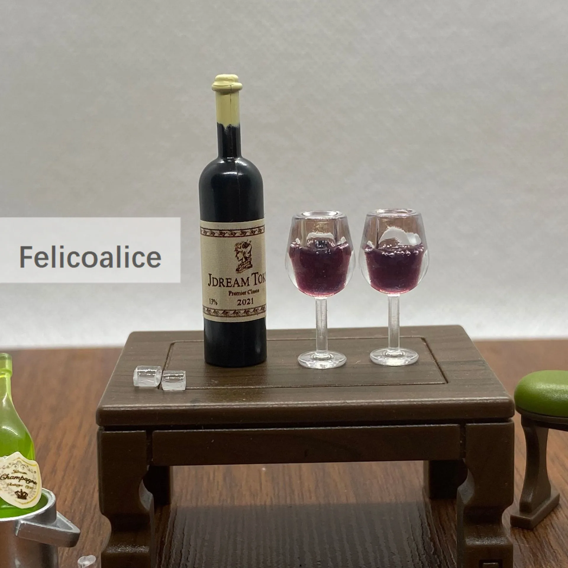 5Pcs 1:12 Miniature Coffee Cup Wine Cup Beer Mug Wine Bottle Glass Model Dollhouse For Furniture House Decor Toy