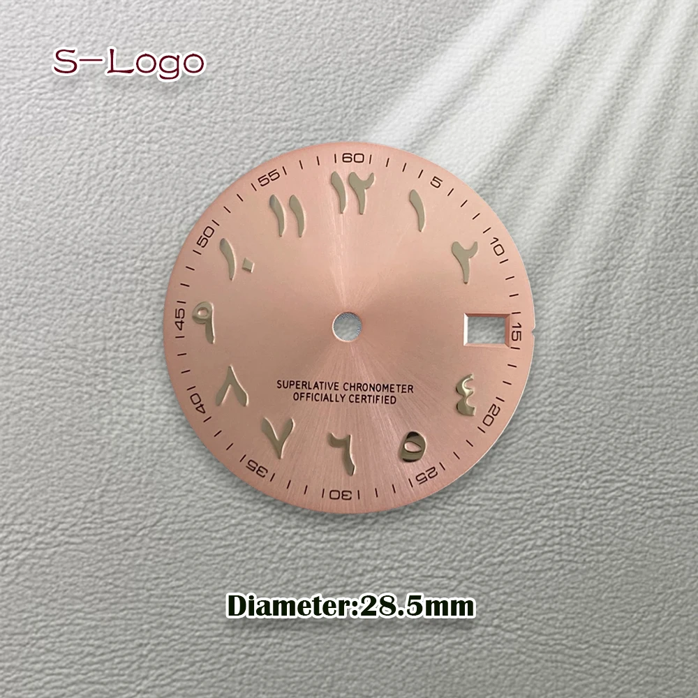 28.5mm S Logo NH35 Dial NH35 Silver Nail Blue Green Silver Arabic Letter Hot Selling Dial Suitable For NH36 NH35 Movement Tools