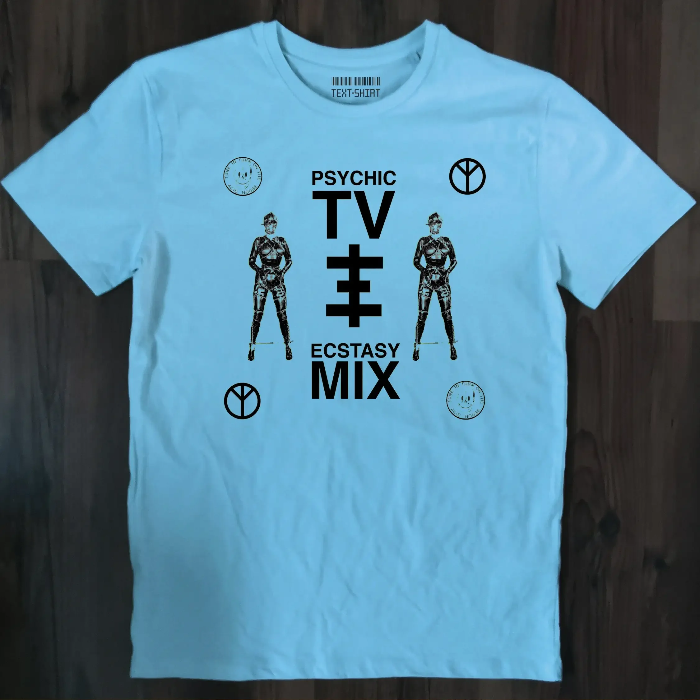 T-shirt Psychic Tv Ecstasy Mix, rock psychédélique industriel expérimental, musique post-punk, fait à la main en coton de haute qualité