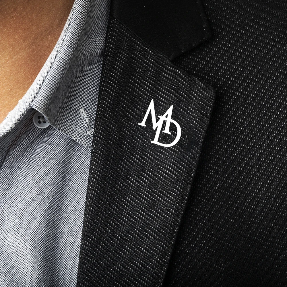 Custom Initials Brooch For Groom Men's Stainless Steel Initials Letters Lapel Pin Personalized Wedding Best Man Jewelry