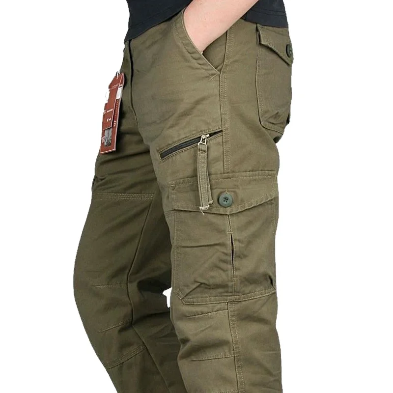 

New Spring Autumn Cargo Pants Men Fashion Military Outdoors Male Work Long Trousers Warm Tactical Cotton Khaki Casual Pants