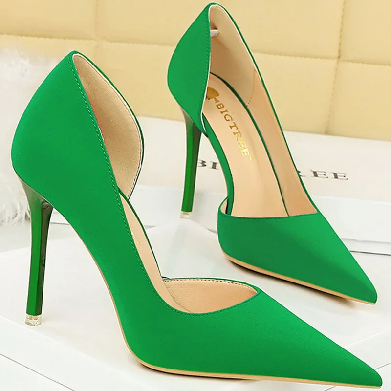 New Women 11cm High Heels Wine Red Green Pumps Plus Size 34-43 Stripper Evening Orange Heels Lady Wedding Bridal Scarpins Shoes