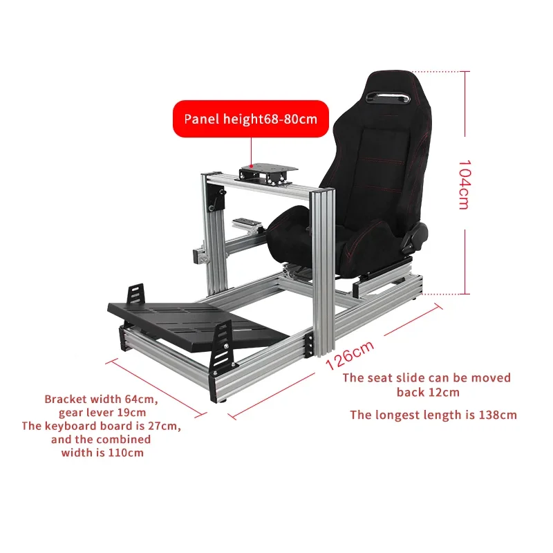 Premium Quality Sports Bucket Seats Driving Game Sim Racing Stand Fold Seat for Xbox PC Playseat Gaming