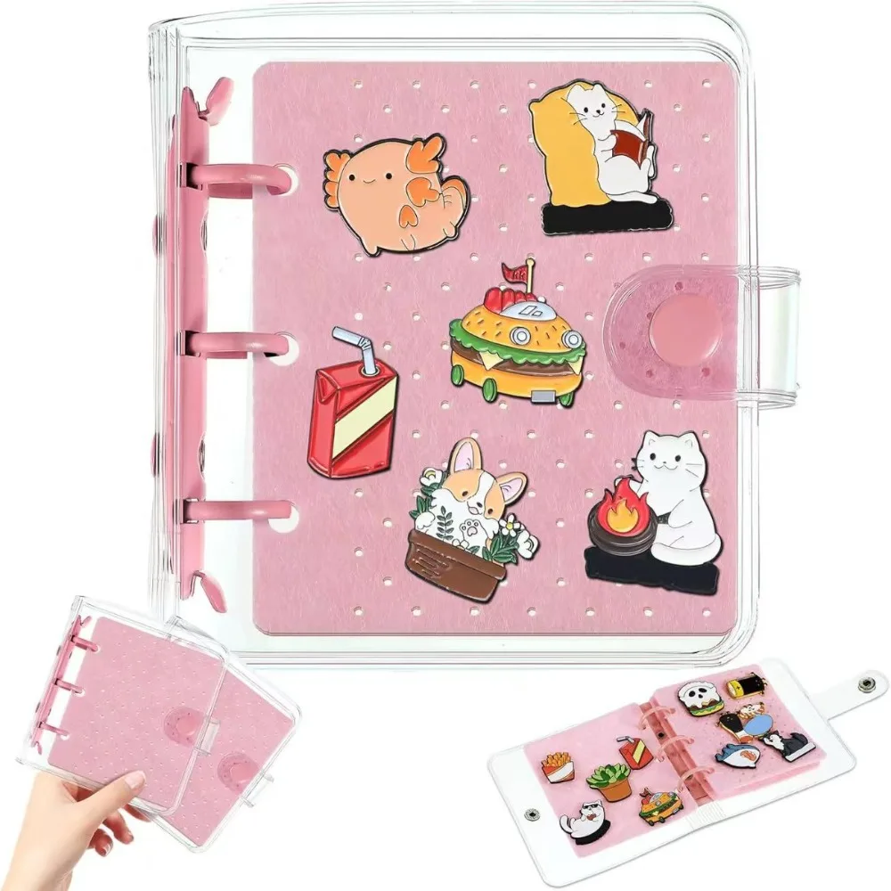 6 Pages Felt Brooch Storage Book Dust-proof Space Saving Badge Charms Organizer Portable Large Capacity Brooch Display Board
