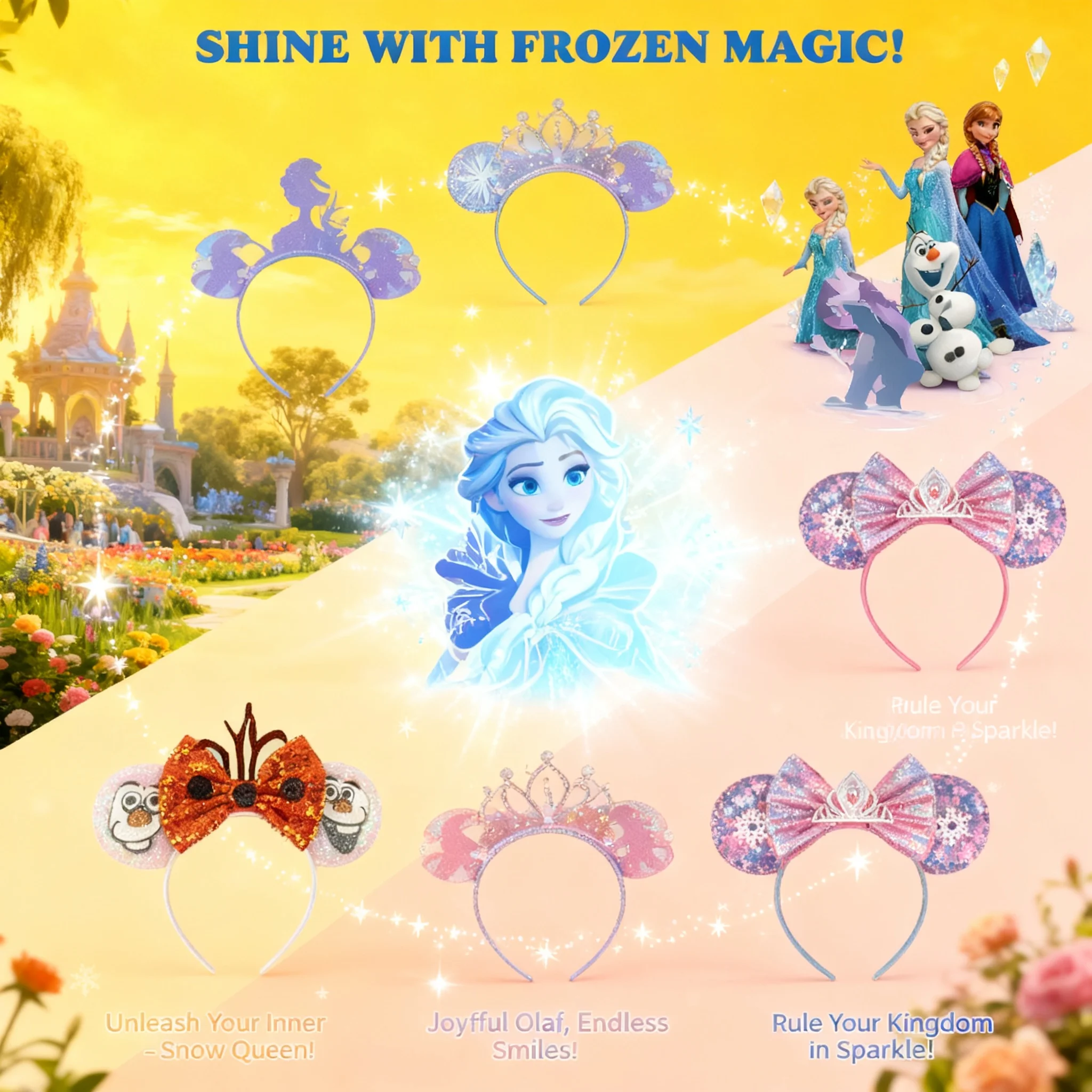 

Frozen Cartoon Olaf Snowman Headband Hair Accessories Cosplay Hairband for Kids Girls Women Cute Elsa Ears Gift Hairwear