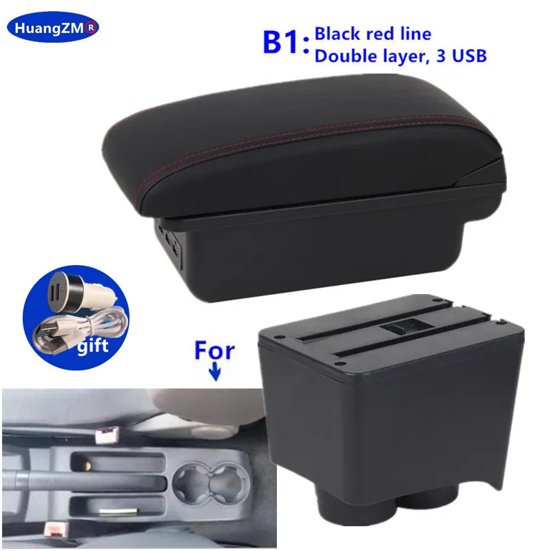 Voor Volkswagen Polo Armsteun doos Voor VW Polo 9N3 Mk4 Auto Armsteun doos 2002-2009 Interieur Retrofit opbergdoos auto accessoires