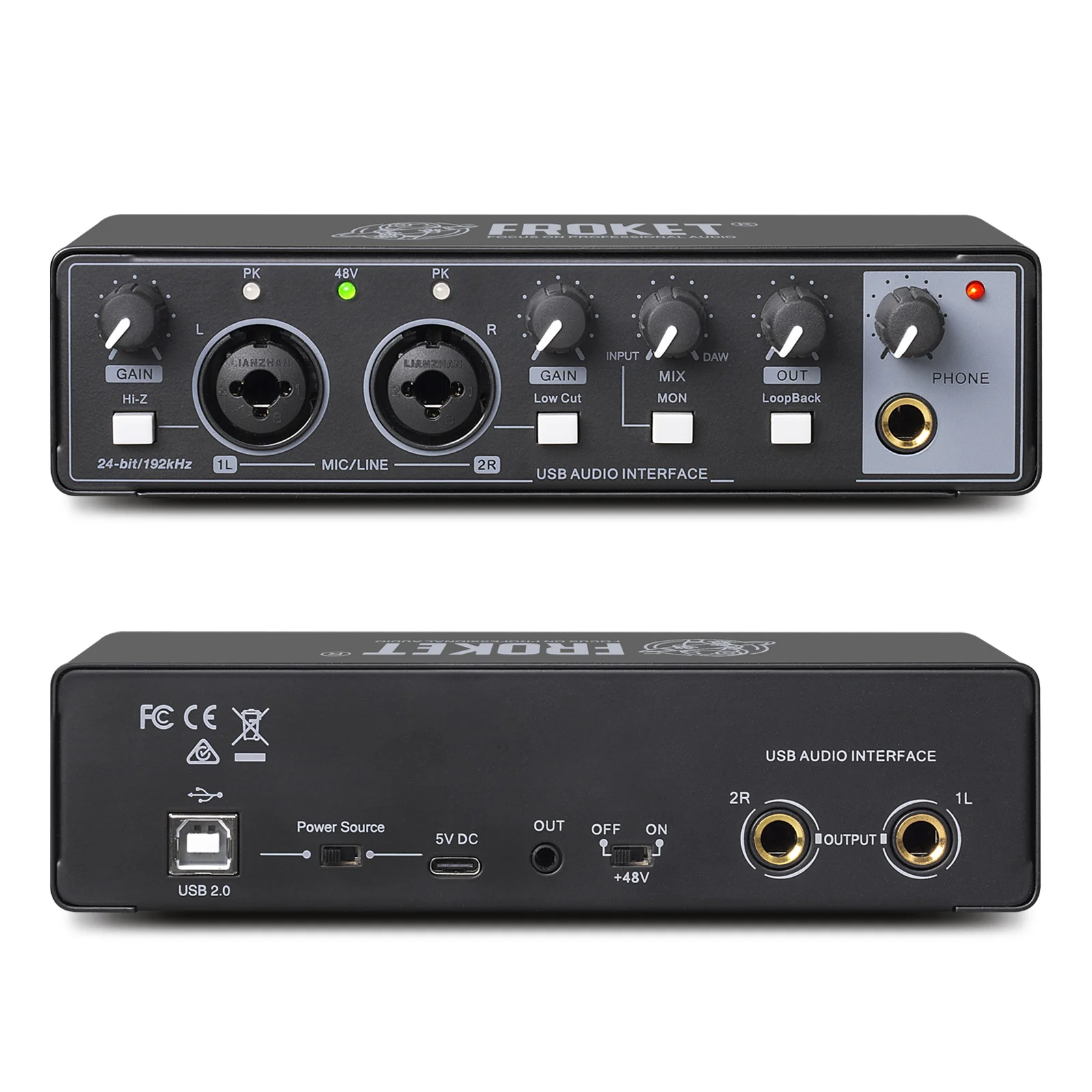 YYHC-Mixer sound card, performance, conference and Effects stage Professional 2-channel sound card for computer singing