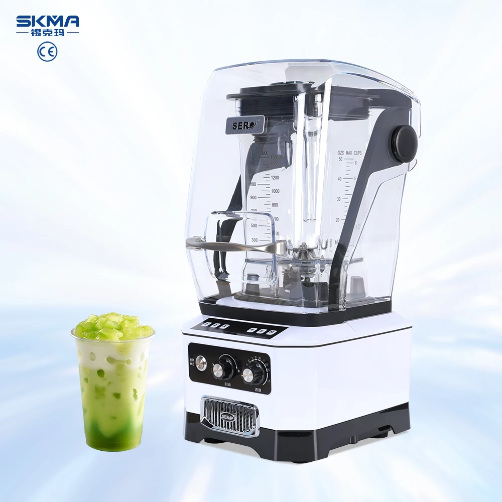 Kitchen Commercial Automatic Stainless Steel Ice Crush Milk Maker Bubble Tea Juice Silent Blender Mixeur With Soundproofing