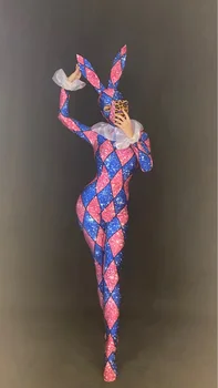 Halloween kobiety seksowny kombinezon kostium króliczka przebranie na karnawał DS charakterystyka baru nowy klub nocny piosenkarz DJ Gogo kołnierz kostium taneczny