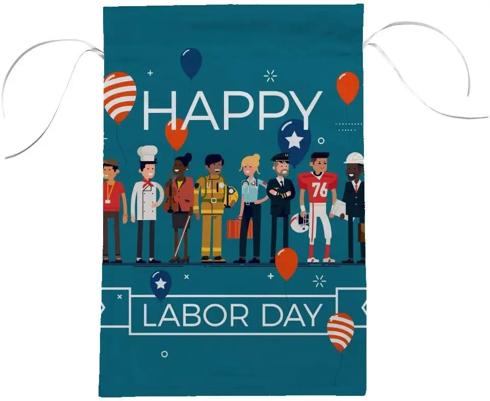 Garden Flag 28x40 Inch Happy Labor Day Different Occupations Work Polyester Double Sided Printing Outdoor Decorative Lawn Decor