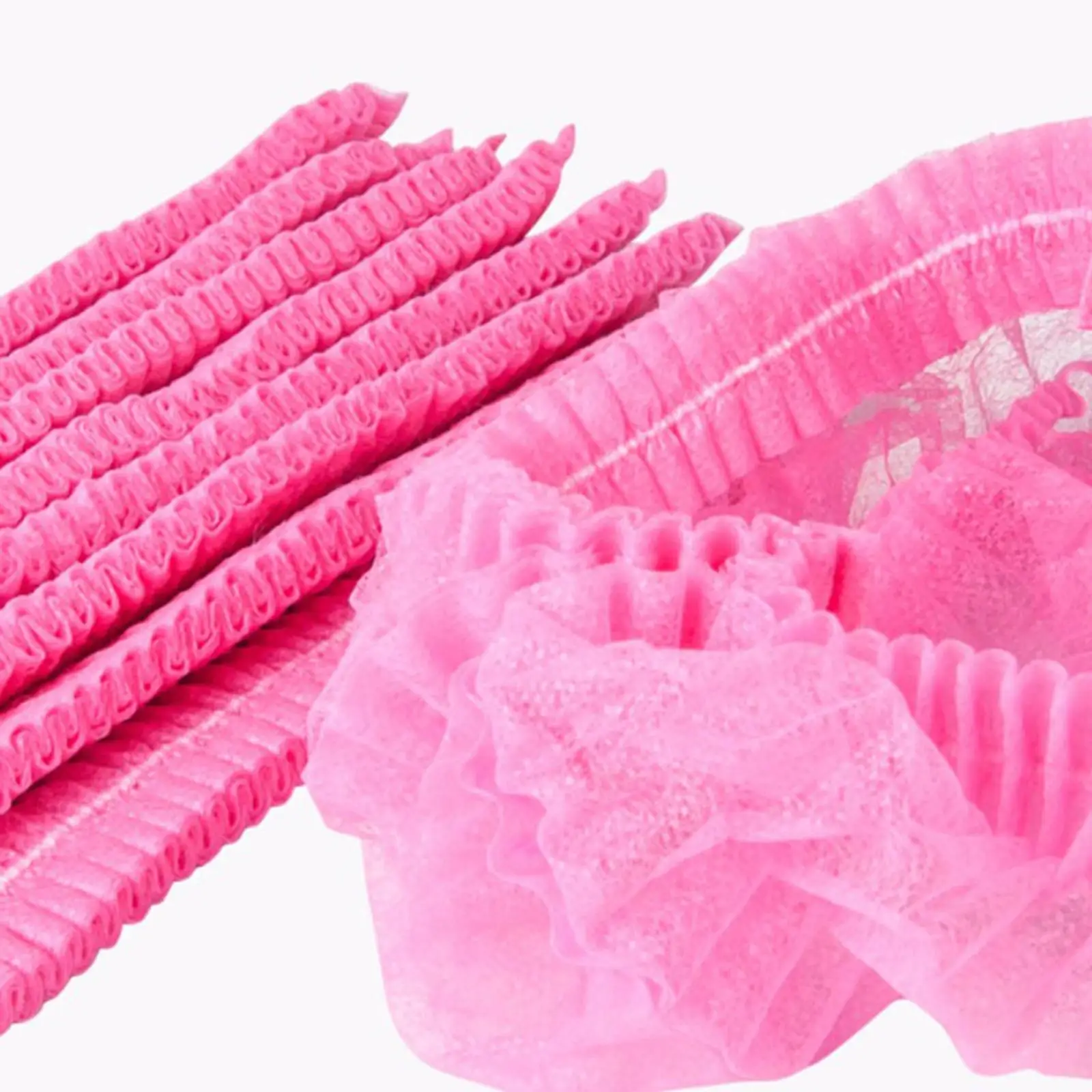 100Pcs Disposable Salon Hair Hat Dust Net Bouffant Cap Non-Woven Head Cover Hat Elastic Cleaning Hat Cap