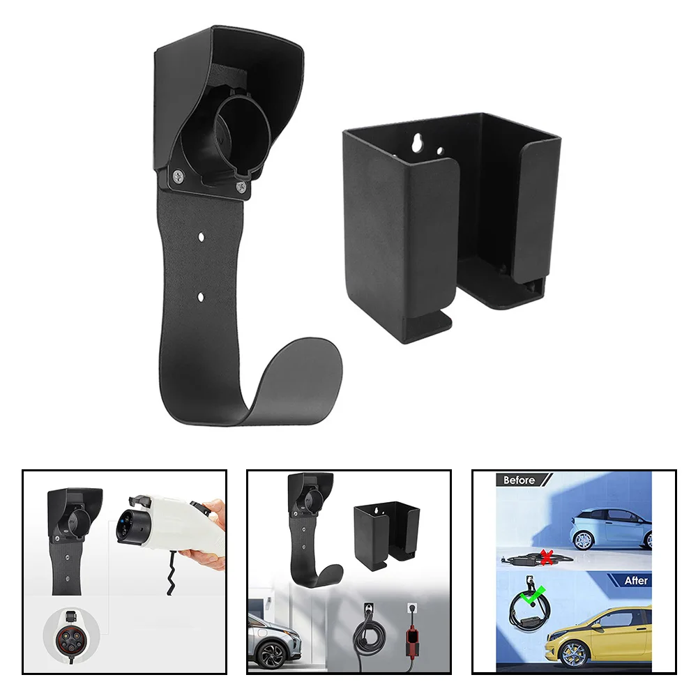 1pc EV Charger Holder Wall Mount Kit For SAE J1772 Connector For Electric Vehicle Charging Pile Hooks Hangers Wall Hook